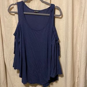 Express Cold Shoulder Blue Tank Size M